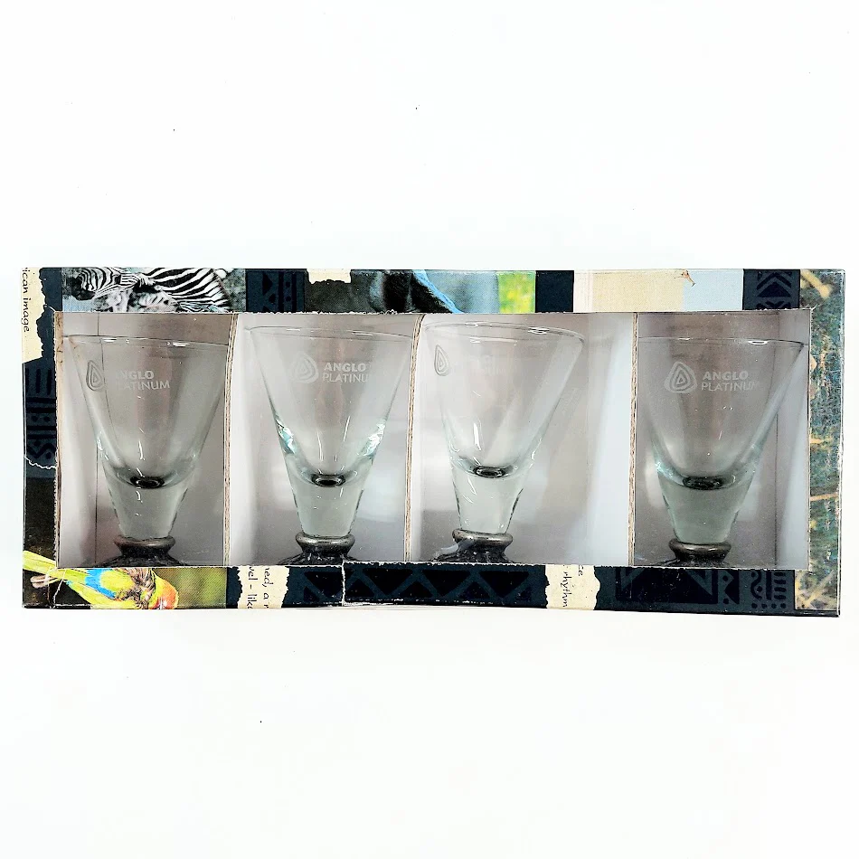 Anglo Platinum metallijalkainen snapsilasi 4 kpl - Image 7