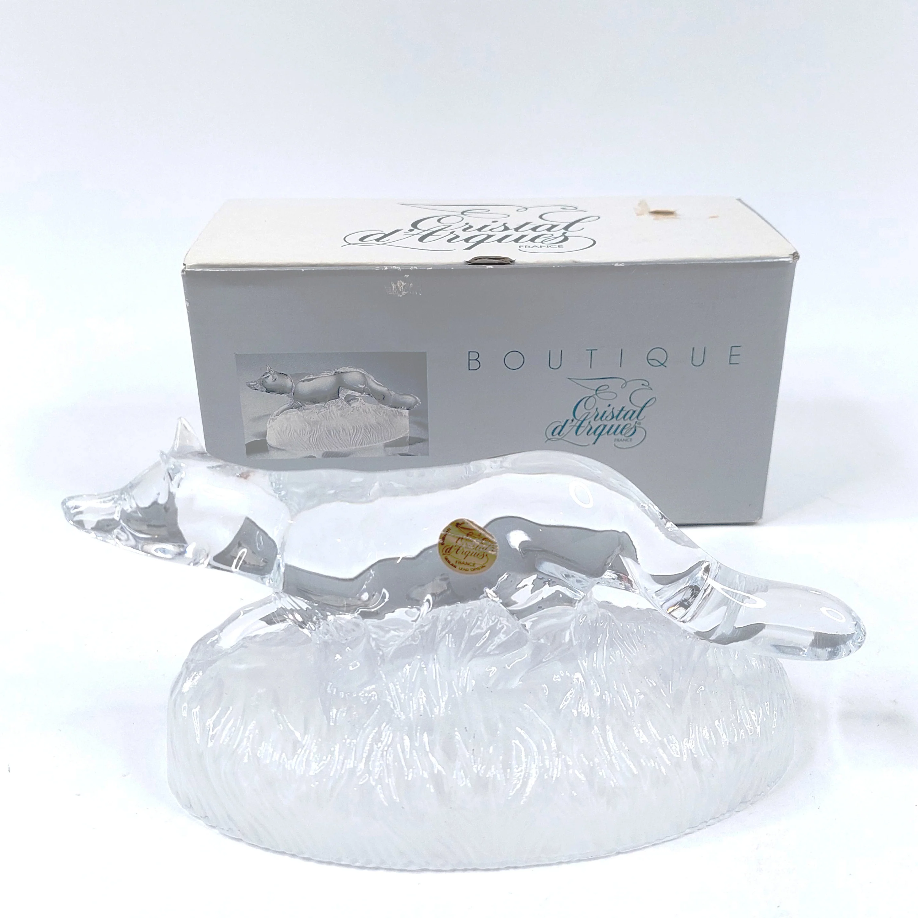 Cristal D'Arques kristallilasinen kettufiguuri