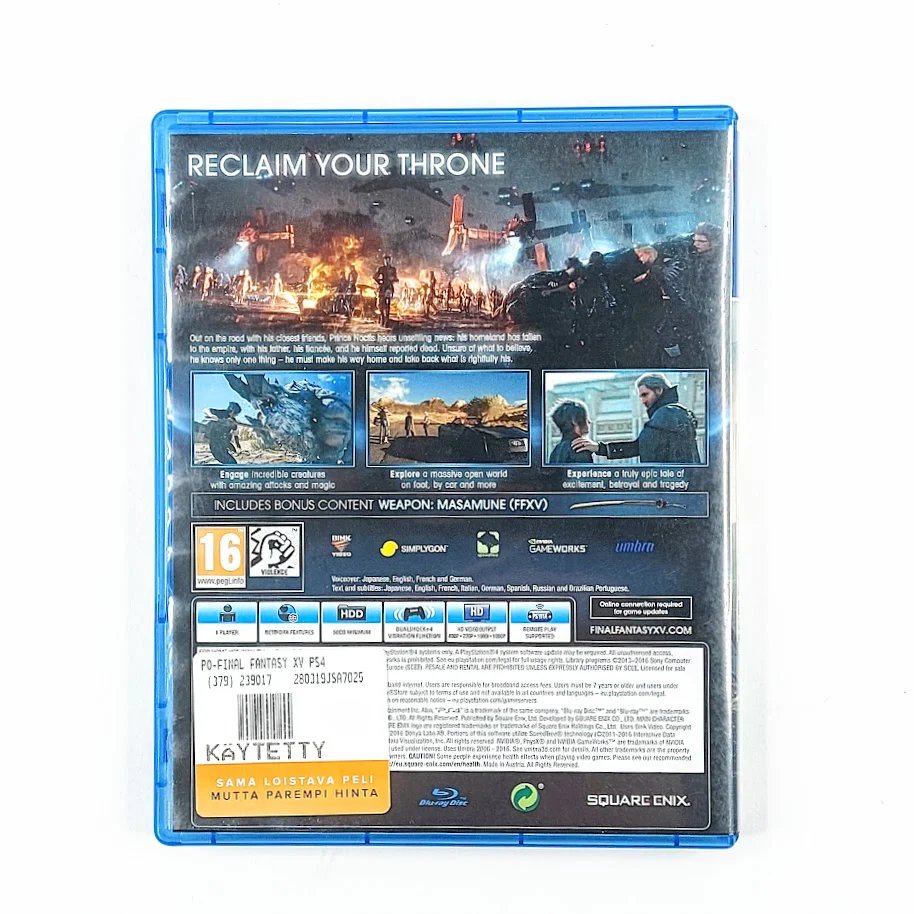 Final Fantasy. XV PS4 peli - Image 2