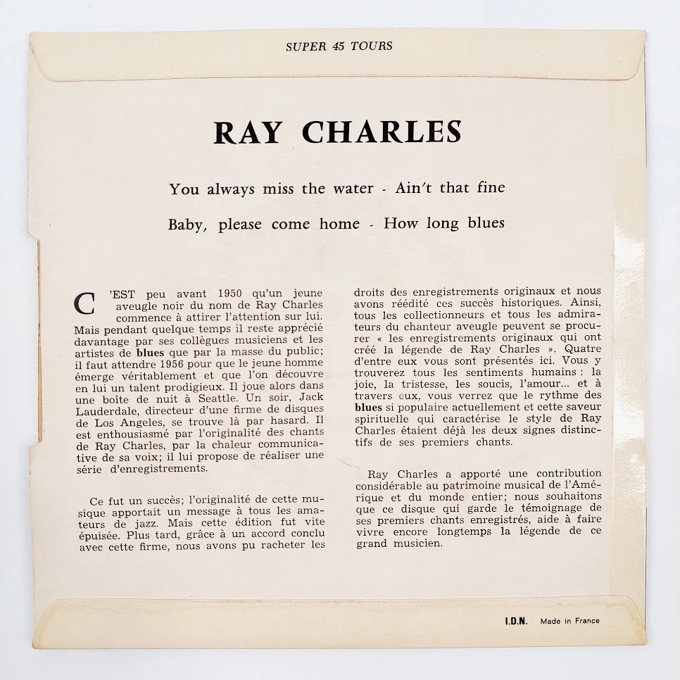 Ray Charles: L'Authentique 7" - Image 2