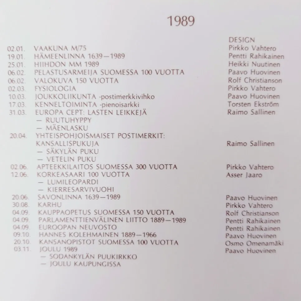 Suomen postimerkit 1989 - Image 3